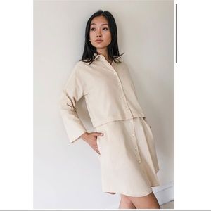 NWT Vetta convertible shirt dress beige